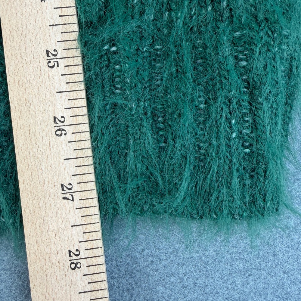 American Eagle Green Eyelash Knit Cardigan Sweater Womens Medium NWT Winter Cozy - Picture 6 of 6